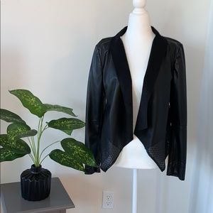 Bagatelle Drape Faux Leather Jacket